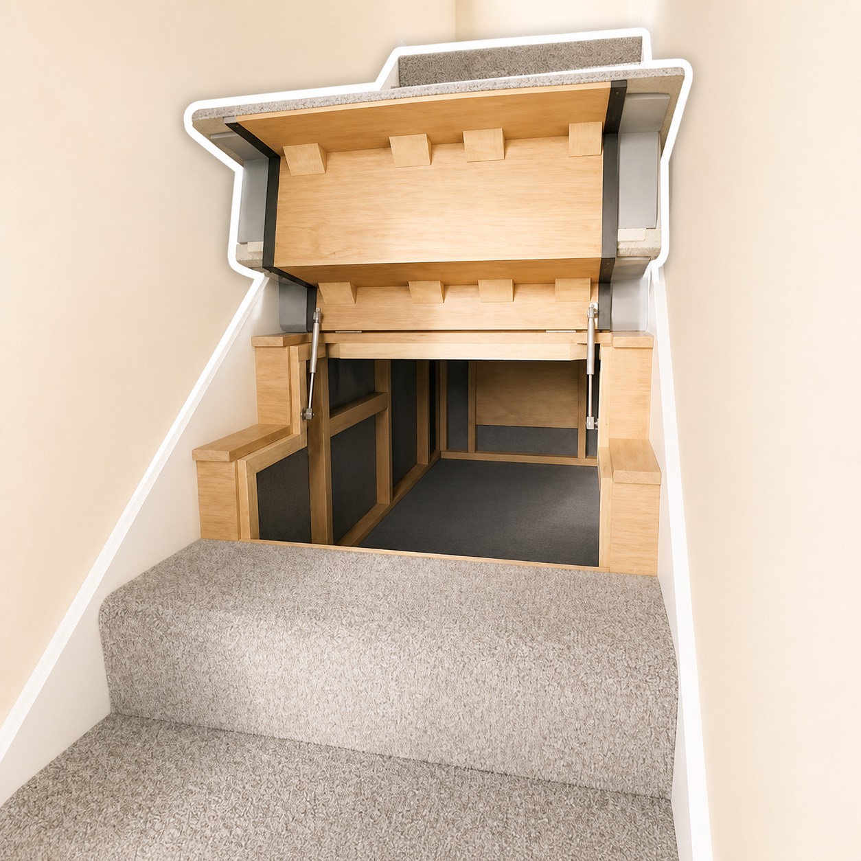 Open Shoe Hole storage, ready for the hallway clutter